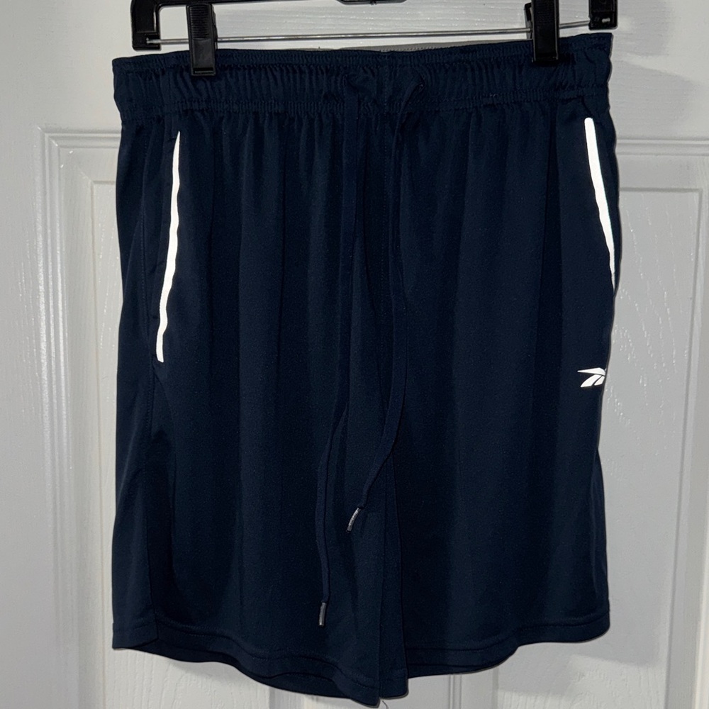 Reebok Dark Blue Sports Shorts with White Highlights